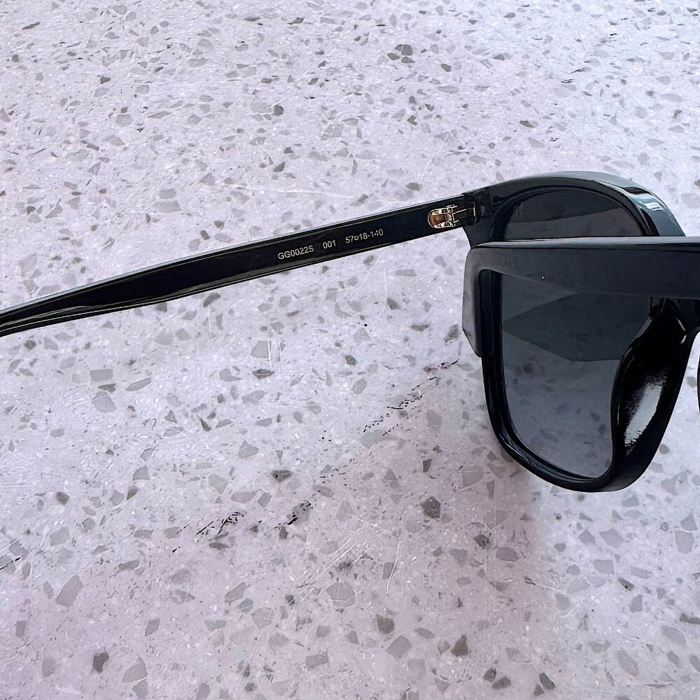 Gucci GG0022S 001 Black Black Grey Sunglasses Women - Picture 9 of 13